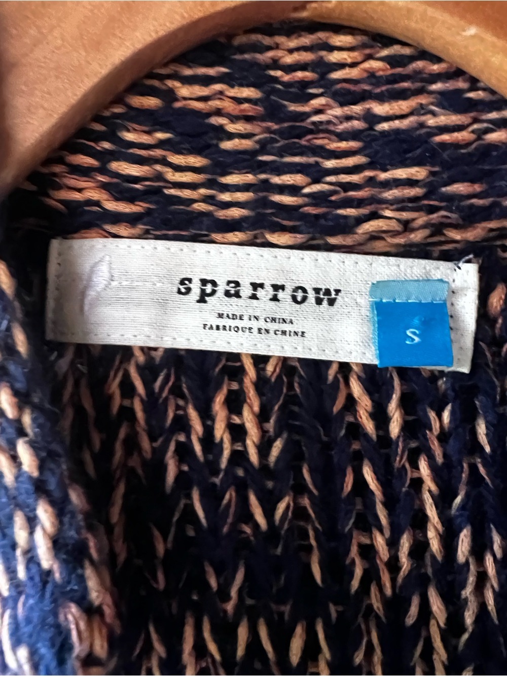 Anthropologie Sparrow Marled Peat Linen Wool Fringe Cardigan Sweater S - Picture 2 of 16